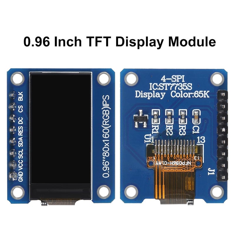 XIITIA 2pcs 0.96" HD IPS TFT LCD Display Module 80x160 RGB LCD Screen 3.3V ST7735 Drive SPI Interface 8pin Full Color for Arduino DIY - Image 2